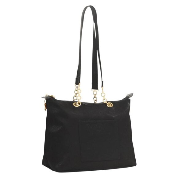 SAINT LAURENT Chain Tote Bag Nylon Black Gold Auth ar13547 - Picture 1 of 16
